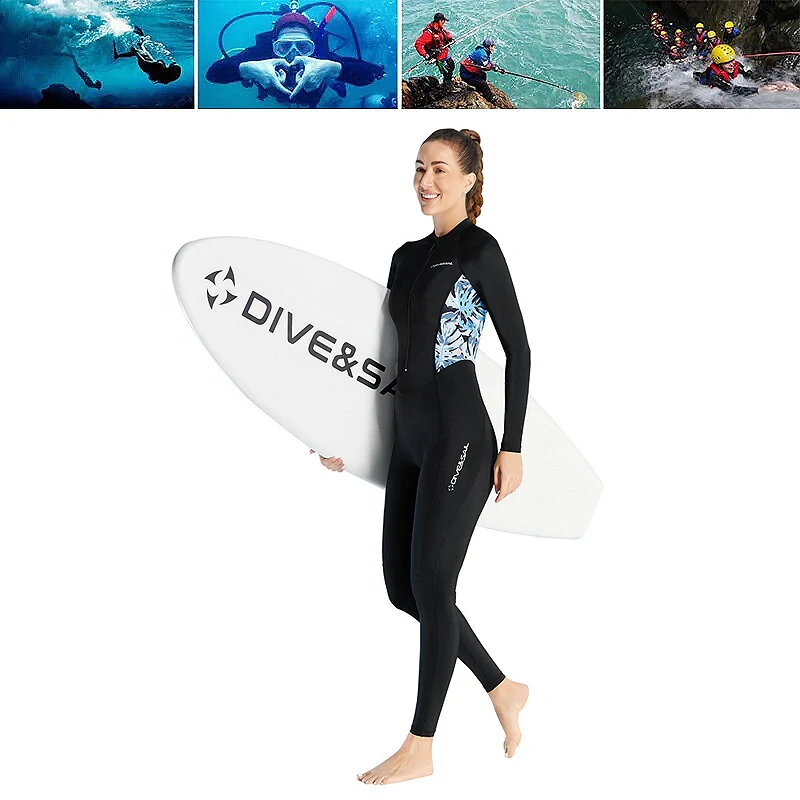 DIVE&SAIL Ganzkörper-Neoprenanzug für Damen mit Sun-Protection SPF50+ -Blockierungsrate von 98% der UV-Strahlen, kühlem