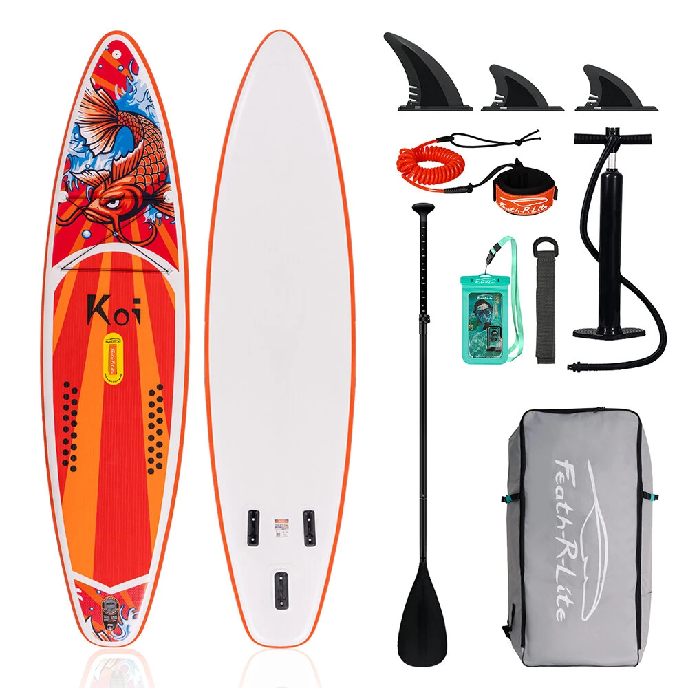 [EU Direct] FunWater 350 cm aufblasbares Stand Up Paddle Board Surfbrett Komplettes Paddleboard Zubehör Einstellbares Pa