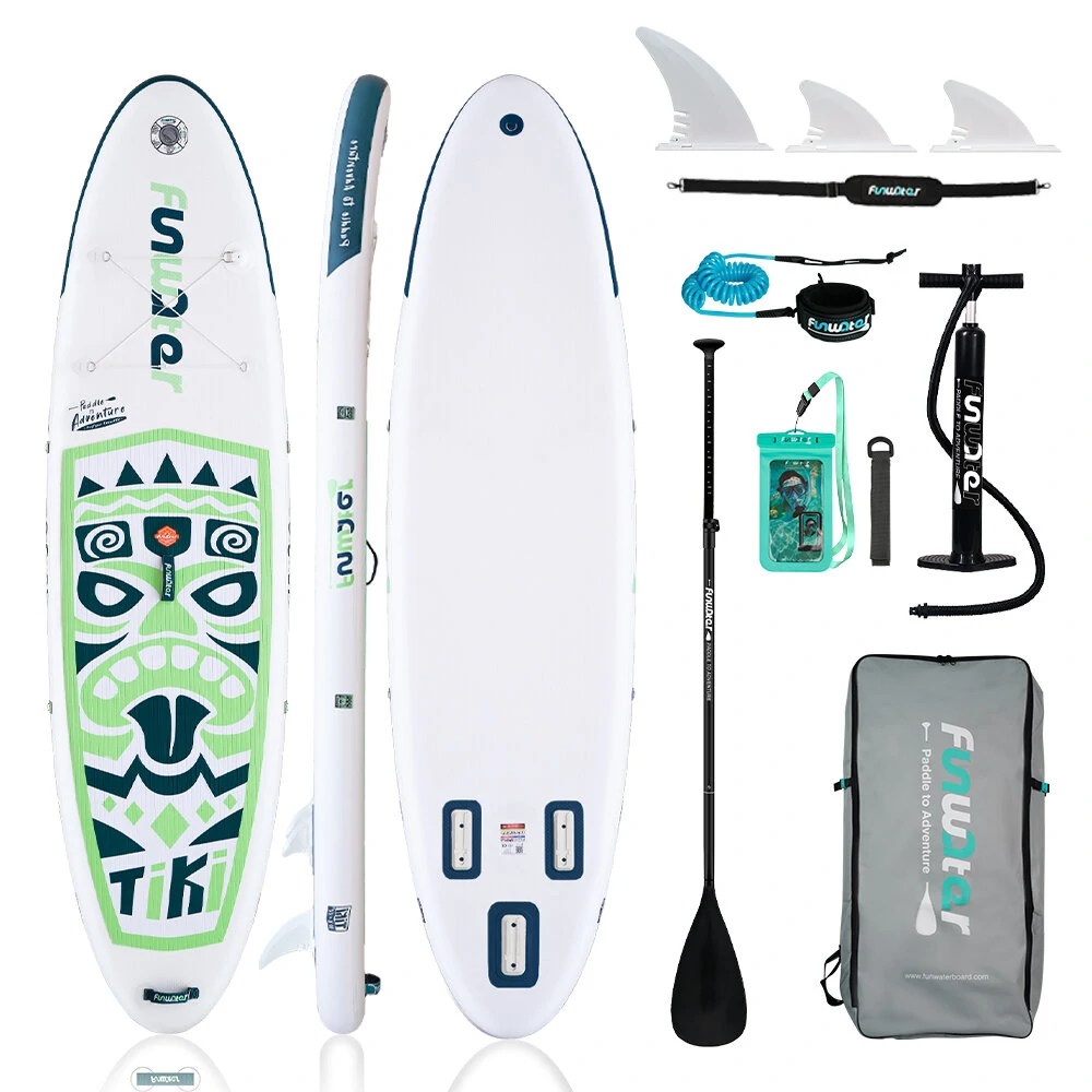 [EU Direct] FunWater Aufblasbares Ultraleichtes Paddle Board (17,6 Pfund) für alle Könnensstufen. Alles inklusive: Steh-