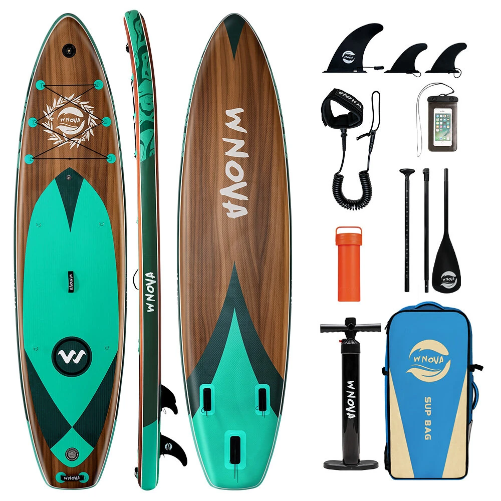 [EU Direkt] InnoExpo W025 W026 350*86*15 cm Traglast 200 kg aufblasbares Stand Up Paddleboard für Solo 2+1 Familie Haust