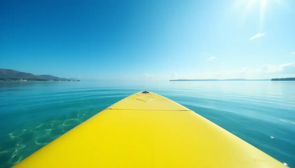 sup-board-yellow-sonnengelbe-leichtigkeit-auf-dem-wasser